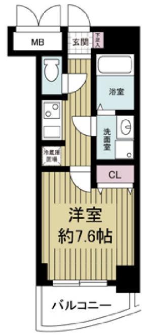 S-RESIDENCE HOMMACHIMARKS(1K/12階)の間取り写真