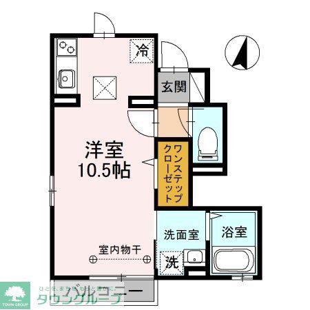タカラコート(ワンルーム/1階)の間取り写真