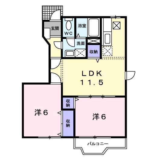 LOGEMENT S III(2LDK/1階)の間取り写真