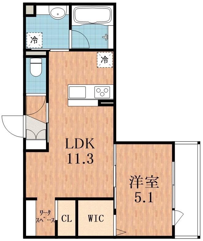 RAYMAISON住吉大社(1LDK/1階)の間取り写真