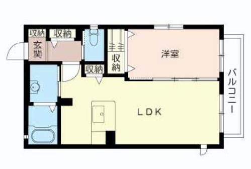 VILLAGE(1LDK/2階)の間取り写真