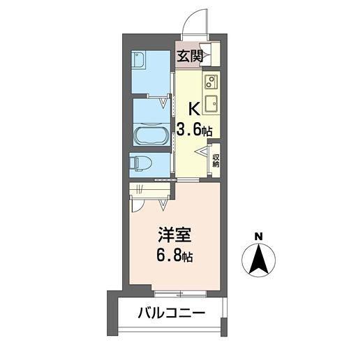 グランコート下浜田(1K/3階)の間取り写真