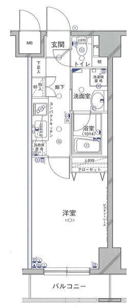 グリフィン横浜・山下公園弐番館(1K/5階)の間取り写真