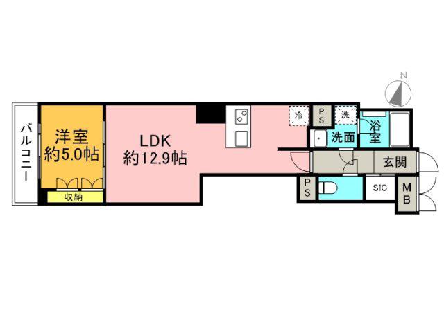 SOCIO TOWER TOKAICHI(1LDK/9階)の間取り写真