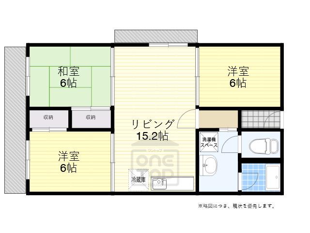 ハイツテラダ2号館(3LDK/2階)の間取り写真