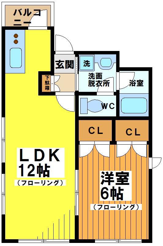 フォールズ羽根木(1LDK/3階)の間取り写真