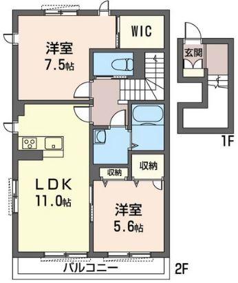 TIERRA(2LDK/2階)の間取り写真