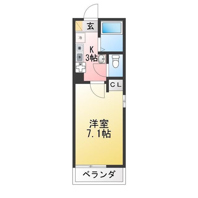 グランルーチェ金沢八景(1K/2階)の間取り写真