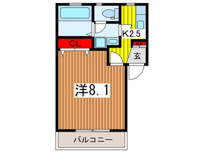 エスポワール原山(1K/1階)の間取り写真