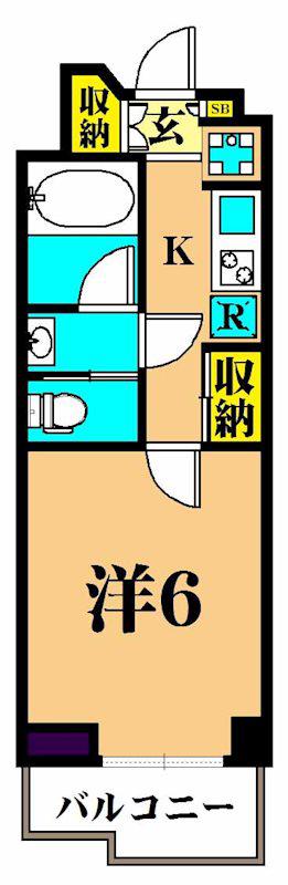 三越ゼームス坂マンション(1K/3階)の間取り写真
