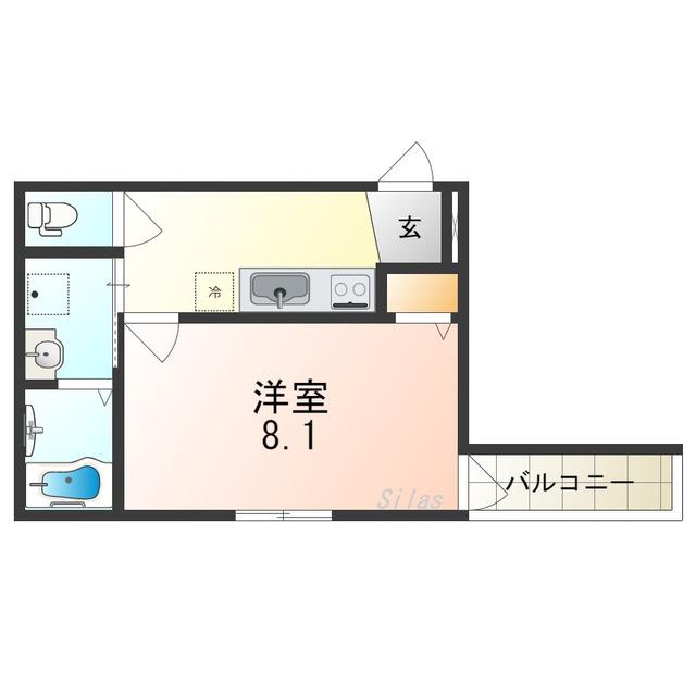 フジパレス堺鳳中VI番館(1K/2階)の間取り写真