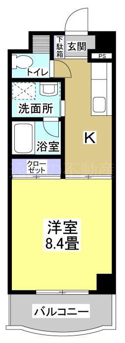 ザ・シオン(1DK/4階)の間取り写真