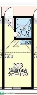 ユナイト鶴見ロザリオ(ワンルーム/2階)の間取り写真