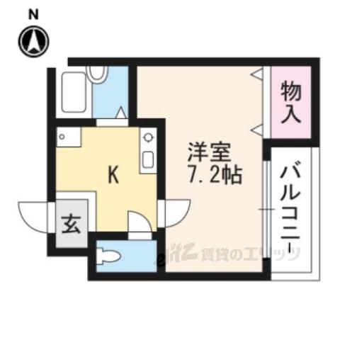 セレーノアルドーレ(1K/3階)の間取り写真