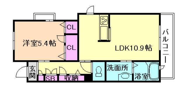 グランメゾン レイラ(1LDK/3階)の間取り写真