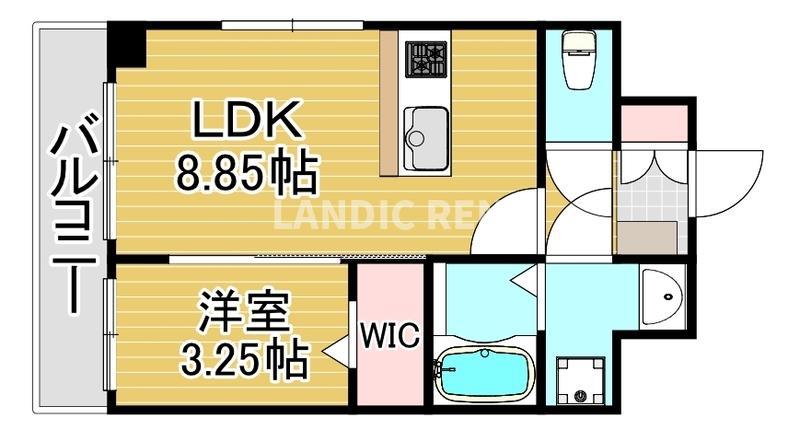 マルコビル平尾(1LDK/6階)の間取り写真
