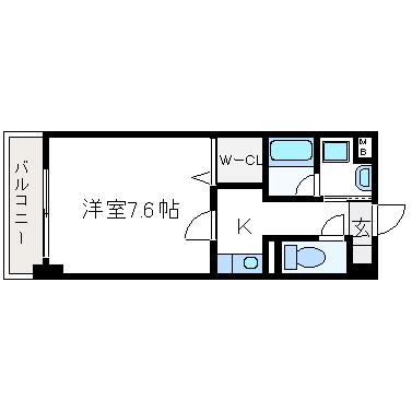 プラネット46(1K/1階)の間取り写真