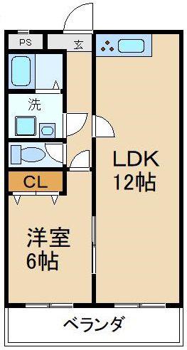 サンシャーリー(1LDK/1階)の間取り写真