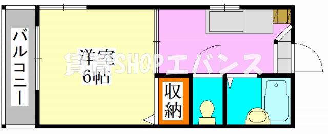 セピア津田沼(1K/2階)の間取り写真