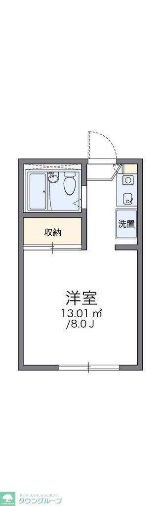 レオパレス中曽根I(1K/1階)の間取り写真
