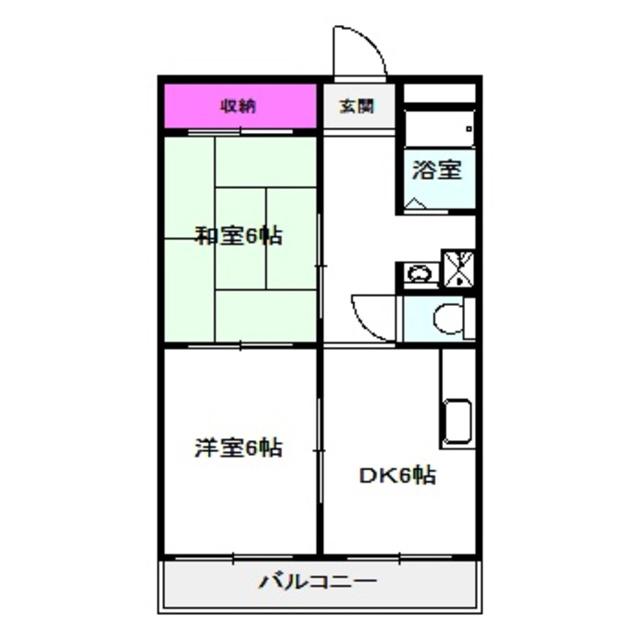 エクセル守口(2DK/4階)の間取り写真