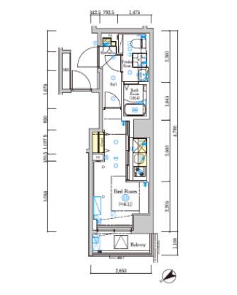 SHOKEN RESIDENCE横浜天王町III(1K/1階)の間取り写真