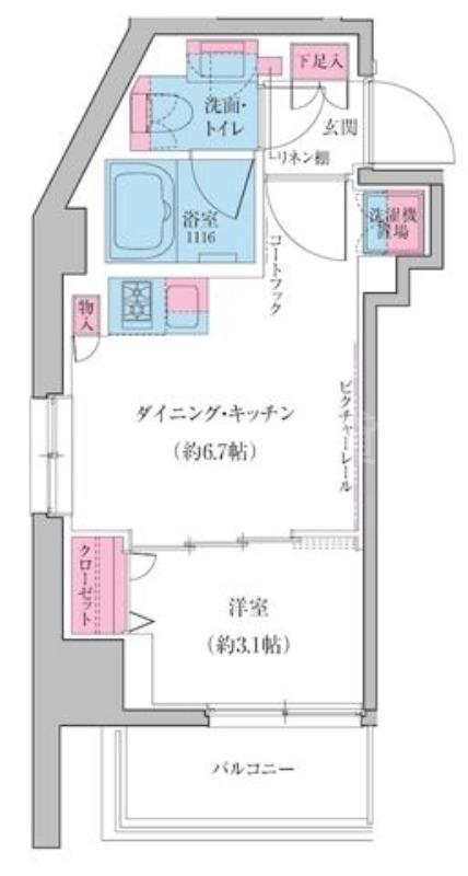 クレヴィアリグゼ雪が谷大塚(1DK/3階)の間取り写真