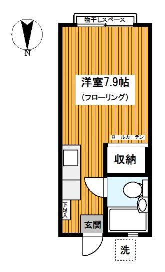 ボ-トハウス(ワンルーム/1階)の間取り写真