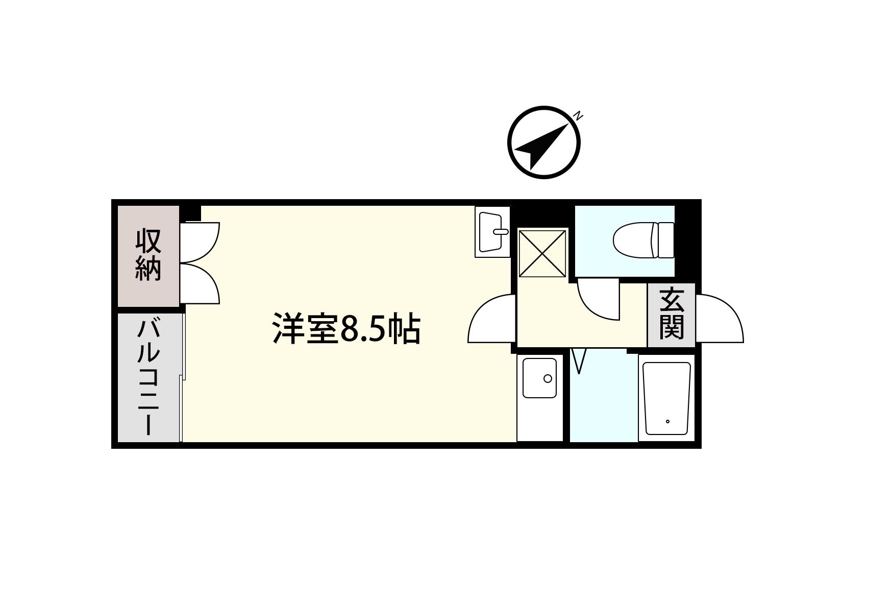 アシスト第2盛岡マンション(ワンルーム/2階)の間取り写真