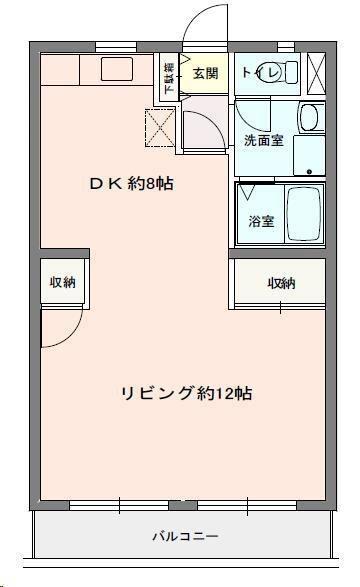 サニーハイツ平塚(1LDK/1階)の間取り写真