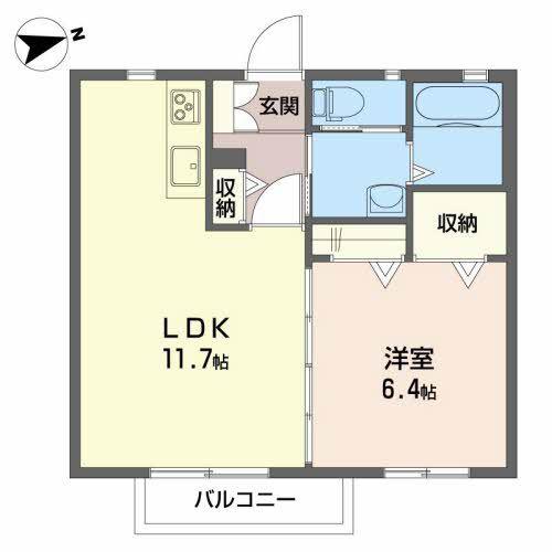 シャーメゾン・ルーチェ(1LDK/1階)の間取り写真