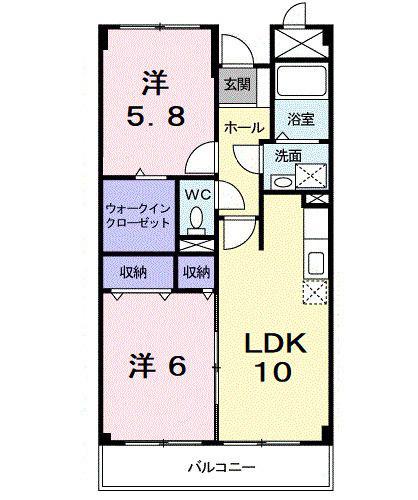 レジデンス池谷(2LDK/2階)の間取り写真