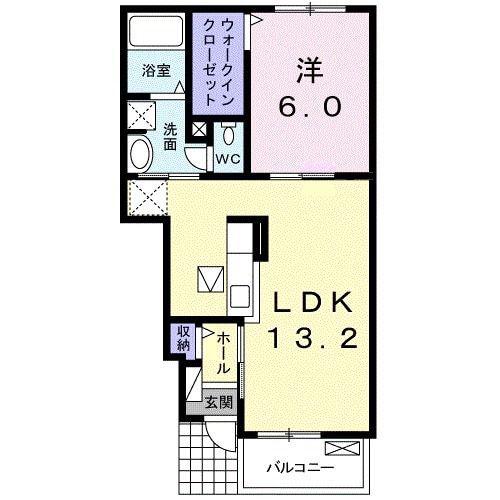 アパートメント高洲536 I(1LDK/1階)の間取り写真