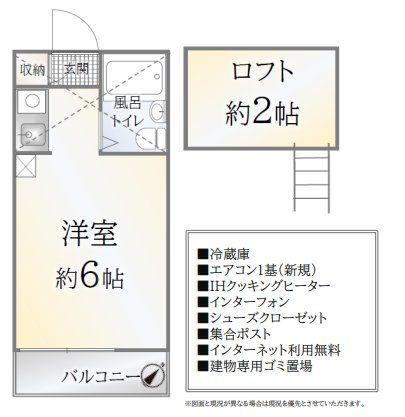 ベル・ハウス(ワンルーム/1階)の間取り写真