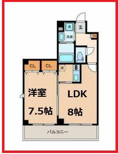 グランドール亀有(1LDK/3階)の間取り写真