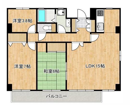 フィールトレイン(3LDK/3階)の間取り写真