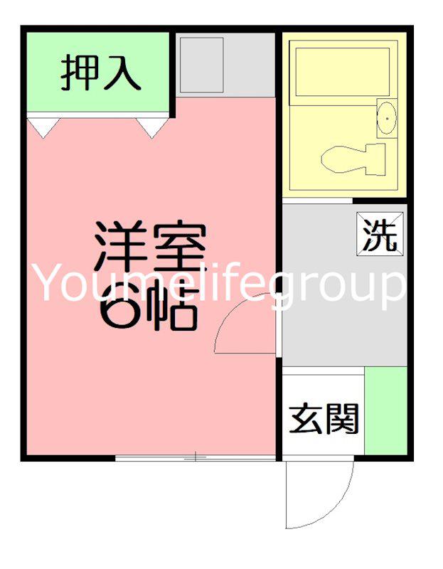 パラシオン茅ヶ崎(1K/2階)の間取り写真