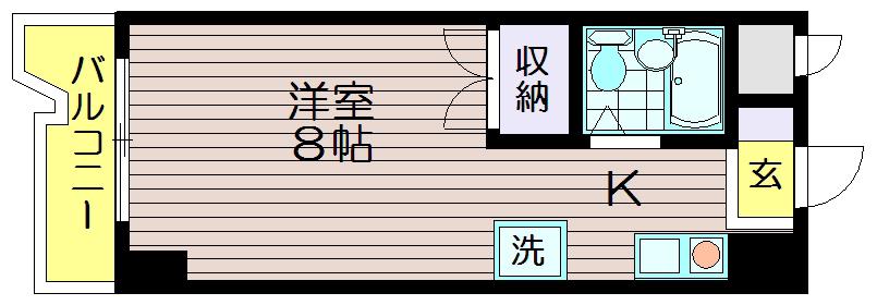 アーバンソワール千歳烏山(1K/3階)の間取り写真