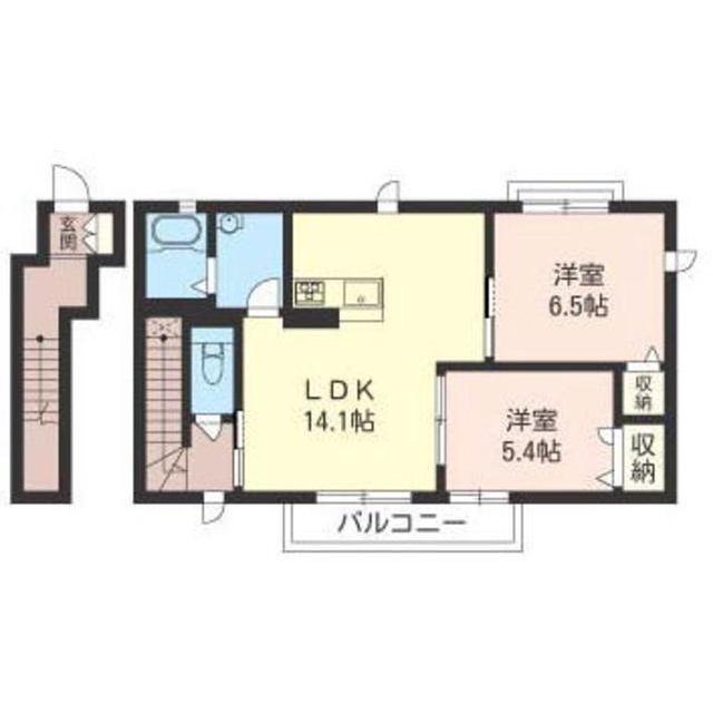 ラ・フレーズ(2LDK/2階)の間取り写真