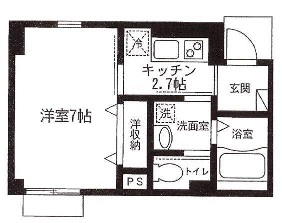 ブランミュール神楽坂(1K/1階)の間取り写真