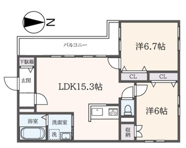 PRECIOSA(2LDK/3階)の間取り写真