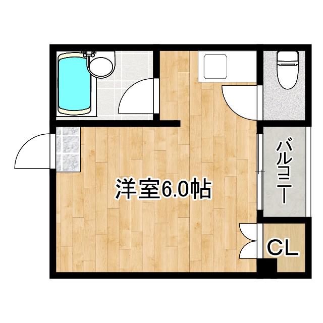 アスカマンション(1K/5階)の間取り写真