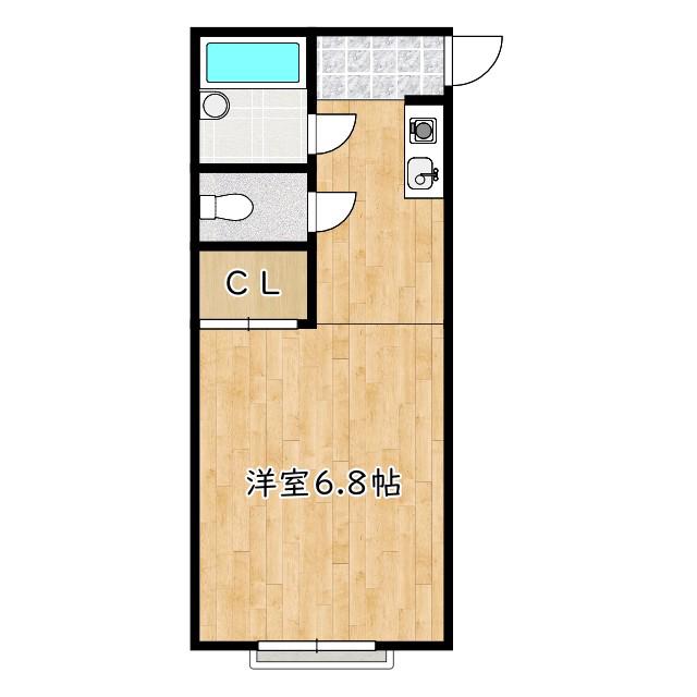 メゾンエスポワール(ワンルーム/2階)の間取り写真