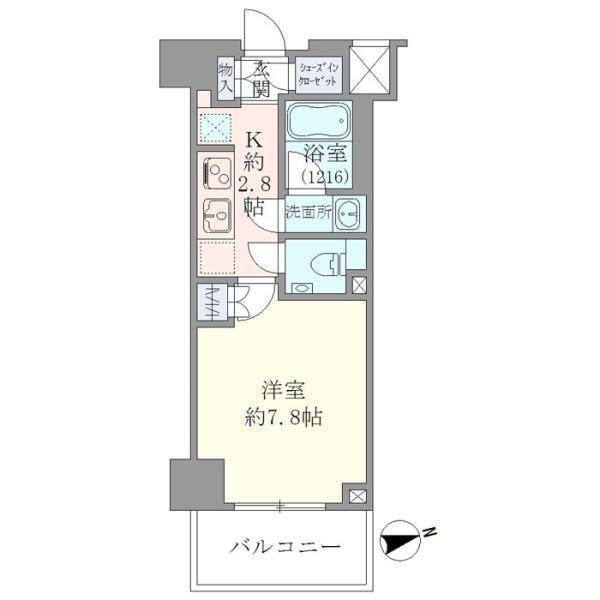 EVERTOW CHOJAMARU(1K/1階)の間取り写真
