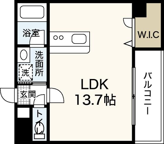 K-FIELD(ワンルーム/2階)の間取り写真