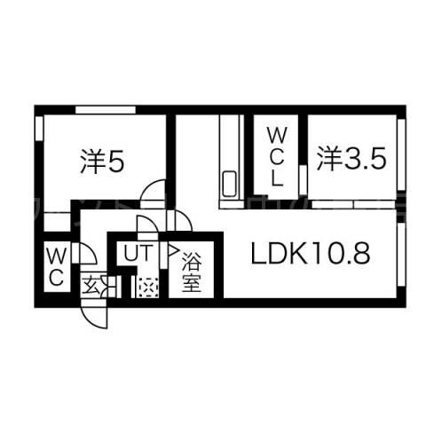 オルセーリュクス豊平(2LDK/5階)の間取り写真