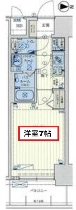 スワンズシティ大阪クレアスト(1K/9階)の間取り写真