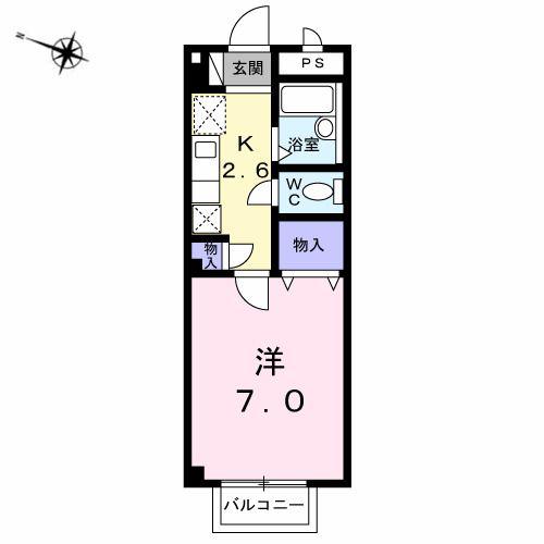 アメニティー21(1K/1階)の間取り写真