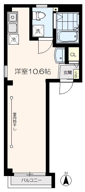 NERIMA COURT(ワンルーム/5階)の間取り写真