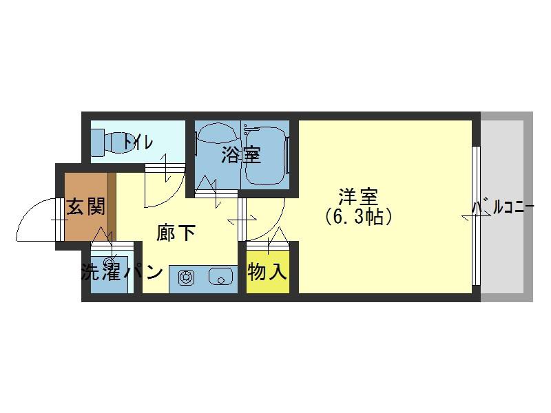 ディナスティ清水谷III(1K/9階)の間取り写真